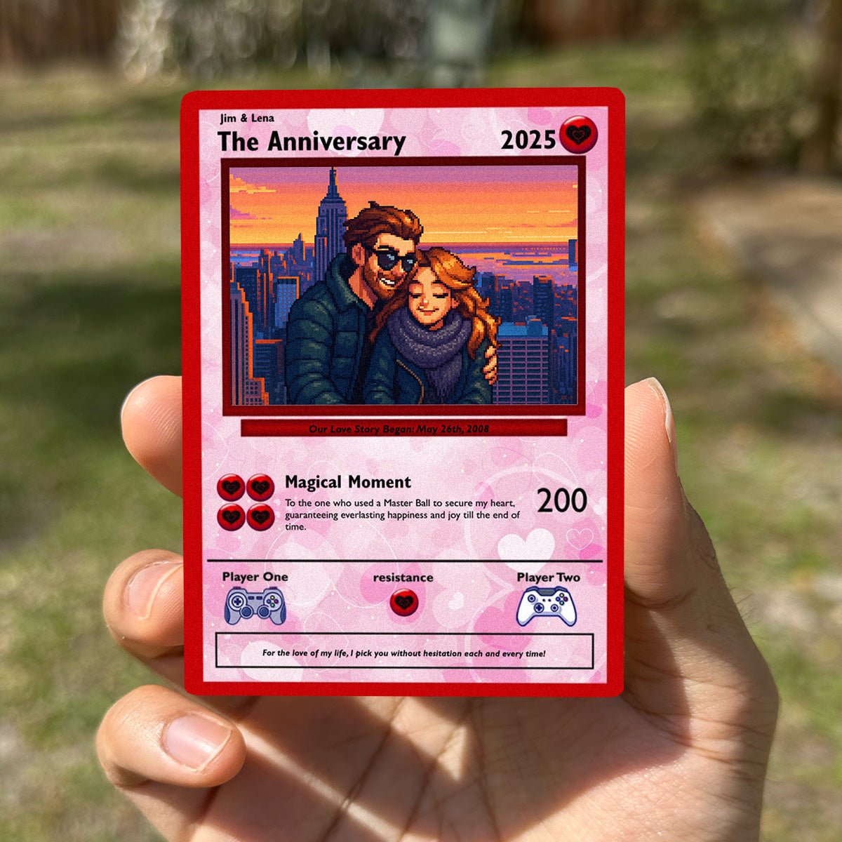 Anniversary Card - Build Your Custom Pixel Art